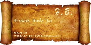 Hrobak Beáta névjegykártya